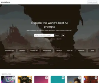 Prompthero.com(Search prompts for Stable Diffusion) Screenshot