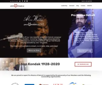 Promusicadetroit.com(ProMusica Detroit) Screenshot