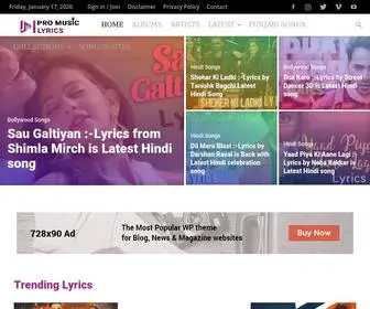 Promusiclyrics.com(Pro Music Lyrics) Screenshot