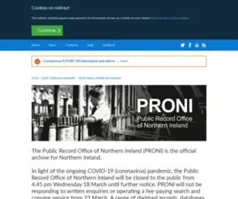 Proni.gov.uk(Public Record Office of Northern Ireland (PRONI)) Screenshot