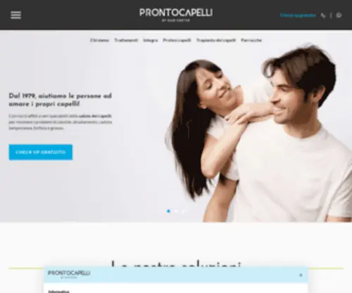 Prontocapelli.it(Dal 1979 Prontocapellli risolve i problemi dei capelli) Screenshot