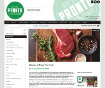 Prontofinefoods.com.au(Home Page) Screenshot