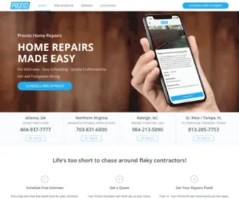 Prontopro.com(Pronto Home Repairs) Screenshot