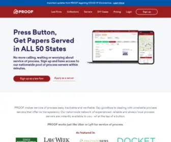 Proofserve.com(Nationwide Process Servers) Screenshot
