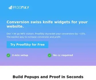 Proofsky.com(Conversion swiss knife widgets for your website) Screenshot