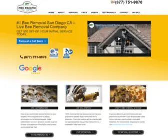 Propacificbee.com(Bee removal experts in San Diego) Screenshot