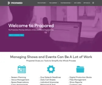 Propared.com(Production Planning Software of Arts and Events Organizations) Screenshot