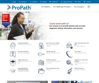 Propath.com(Specializing in anatomic pathology and specialty clinical testing) Screenshot