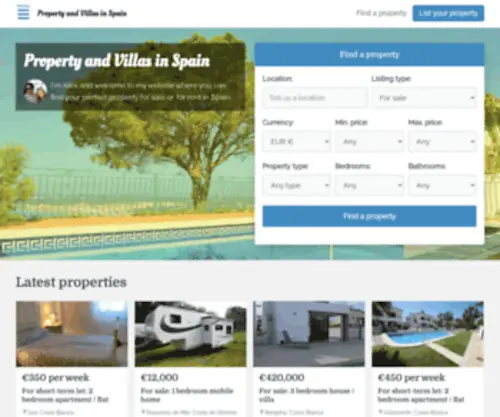 Propertyandvillasinspain.com(Property and villas for sale and rent in Spain) Screenshot
