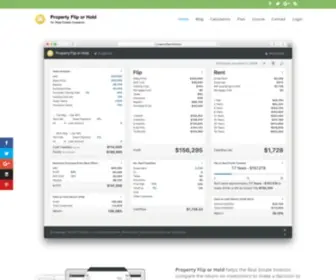 Propertyfliporhold.com(Property Flip or Hold Rent Real Estate Investing Software) Screenshot