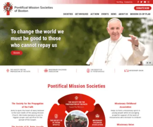 Propfaithboston.org(Pontifical Mission Societies) Screenshot