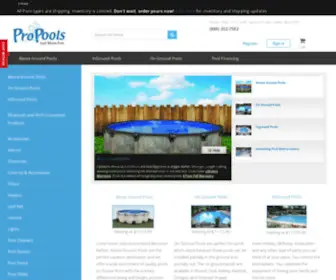 Propools.com(Complete Above Ground Swimming Pool Kits) Screenshot