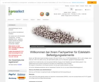 Proselect-SChrauben.de(Onlineshop) Screenshot