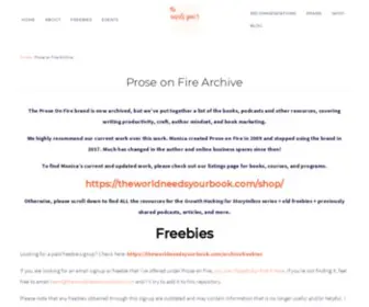 Proseonfire.com(The World Needs Your Book) Screenshot