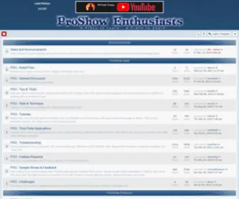 Proshowenthusiasts.com(ProShow Enthusiasts) Screenshot