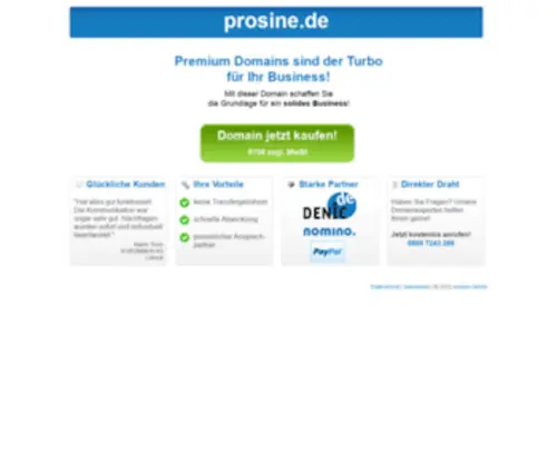 Prosine.de(Jetzt kaufen) Screenshot