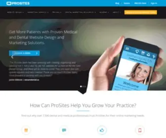 Prosites.com(Dental Websites for Dentists) Screenshot