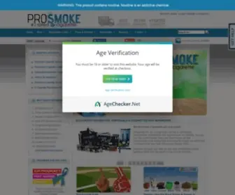 Prosmokestore.com(ProSmoke Electronic Cigarettes) Screenshot