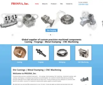 Prosna.com(MACHINED METAL PARTS outsourcing specialist China Prosna Indiana) Screenshot
