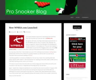 Prosnookerblog.com(Pro Snooker Blog) Screenshot