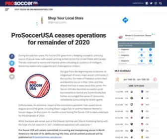 Prosoccerusa.com(Major League Soccer News) Screenshot