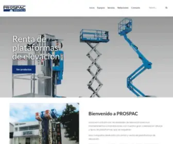Prospac.com(Dedicados a la renta y venta de plataformas de elevación) Screenshot