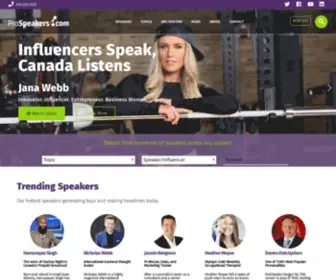 Prospeakers.com(Professional Keynote & Conference Speakers Bureau) Screenshot