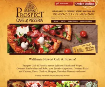 Prospectcafepizza.com(Gourmet Pizza) Screenshot