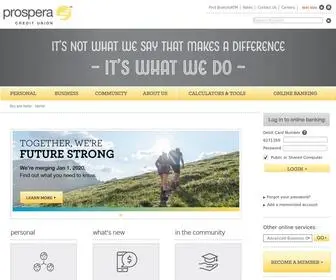 Prospera.ca(Prospera Credit Union) Screenshot