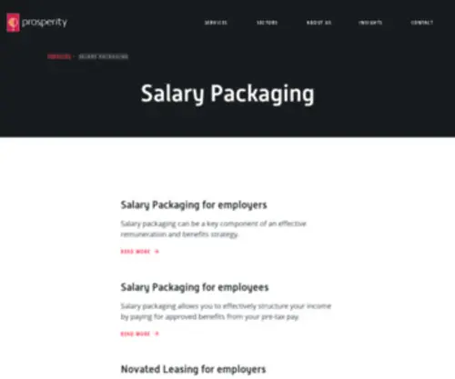 Prosperitysalarypackaging.com.au(Salary Packaging) Screenshot