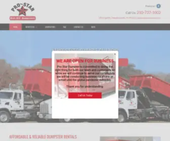 Prostardumpsters.com(Roll-Off Dumpsters for Rent) Screenshot