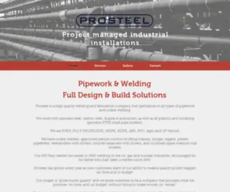 Prosteel.co.uk(Pipework & Welding Suffolk & Cambridgeshire) Screenshot