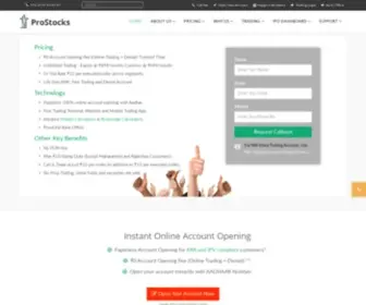 Prostocks.com(India's True Flat Fee online stock broker) Screenshot