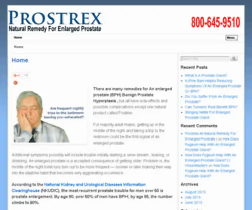 Prostrex.com(Prostate gland enlargement) Screenshot