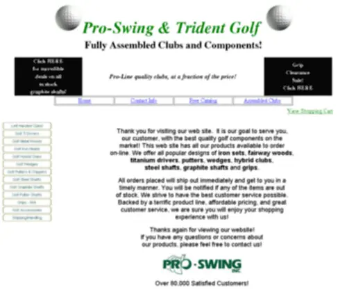 Proswing.com(Golf Components Titanium Drivers Hybrid Golf Clubs Irons Woods Putters Grip) Screenshot