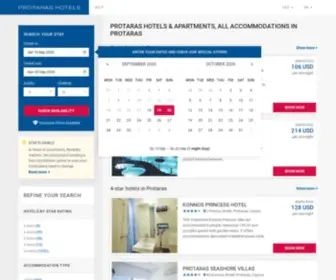 Protaras-Hotels.com(Protaras hotels & apartments) Screenshot