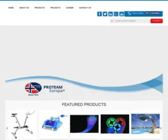 Proteam-ME.com(Largest manufacturers and suppliers of Swimming pool) Screenshot