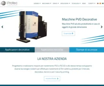 Protectim.com(Impianti e macchine per rivestimenti PVD DLC PECVD) Screenshot