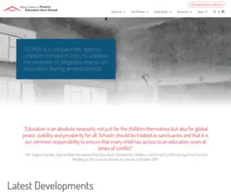 Protectingeducation.org(Global Coalition to Protect Education from Attack) Screenshot