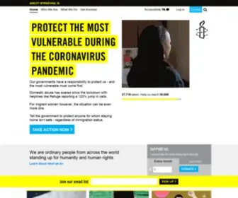 Protectthehuman.com(Amnesty International) Screenshot