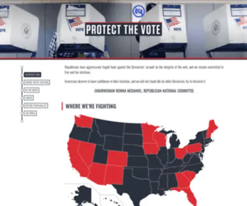 Protectthevote.com(Republicans are aggressively fighting back against the democrats’ assault on the integrity of the vote) Screenshot