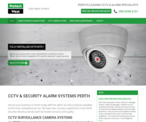 Protectwest.com.au(Home Security Systems Perth) Screenshot