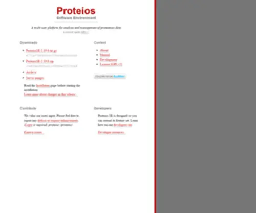 Proteios.org(Proteios Software Environment) Screenshot