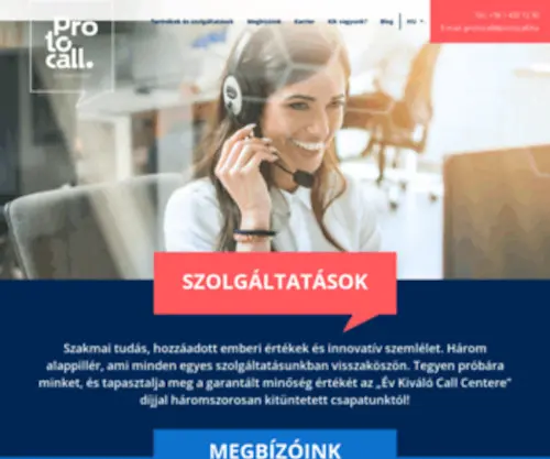 Protocall.hu(Teljeskörű Contact és Call Center szolgáltatások) Screenshot