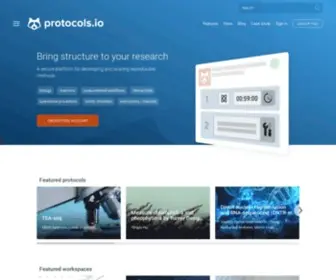 Protocols.io(Bring structure to your research) Screenshot