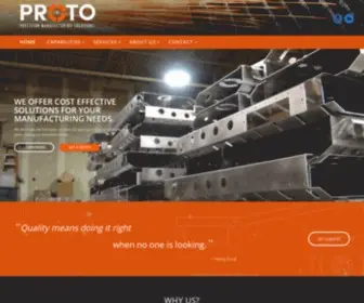 Protoprecision.com(Proto Precision Fabricators) Screenshot