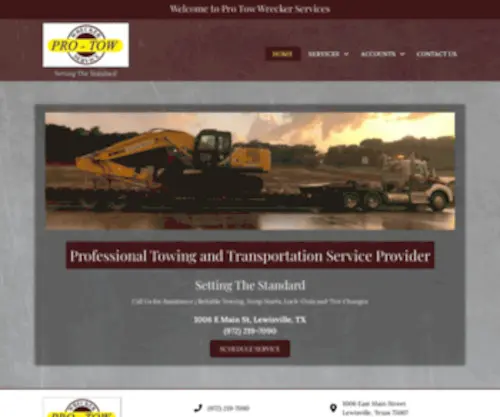 Protowusa.com(Pro-Tow Wrecker Service) Screenshot