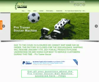 Protrainersoccer.com(Pro Trainer Soccer Machine) Screenshot