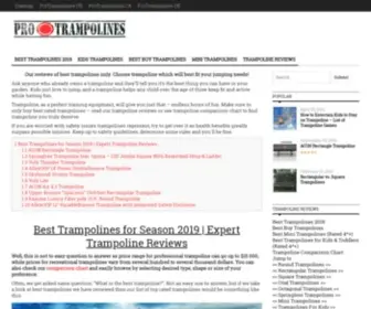 Protrampolines.com(Expert Tests & Reviews of Best Trampolines) Screenshot