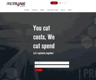 Protrans.com(ProTrans 3PL) Screenshot